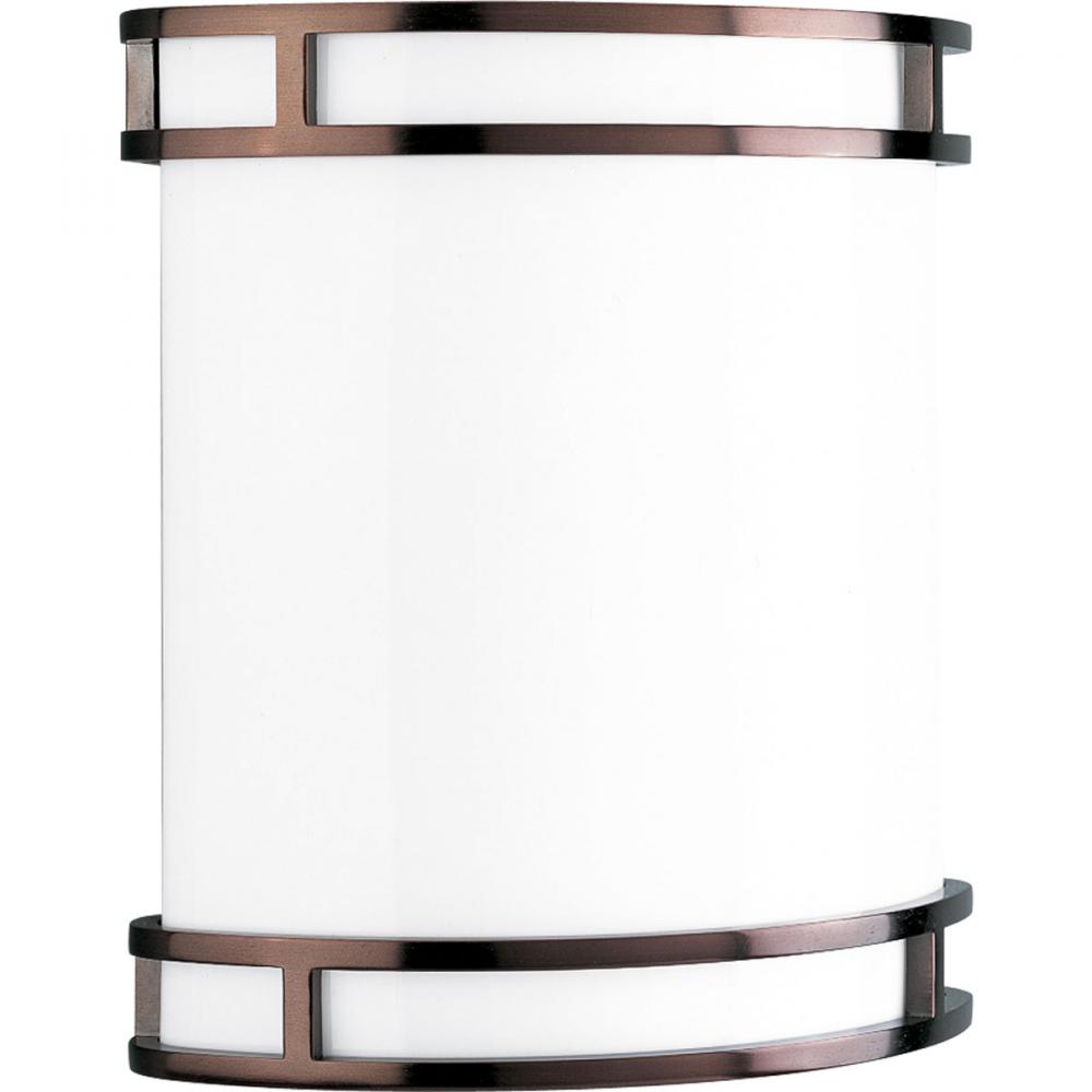 One Light Urban Bronze White Acrylic Diffuser Glass Wall Light