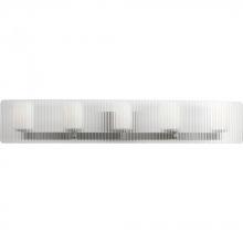 Progress P2032-09WB - Five Light Brushed Nickel Clear Ribbed Glass Vanity