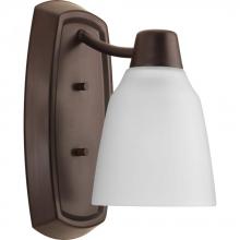 Progress P2065-20 - One Light Antique Bronze Etched Glass Bathroom Sconce