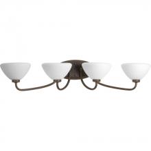 Progress P2073-77 - Four Light Forged Bronze Etched Opal Glass Vanity