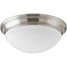 Progress P2301-09ET30K - One Light Brushed Nickel Frosted Glass Bowl Flush Mount