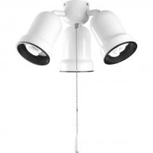 Progress P2646-30 - Three Light White Metal Shade Fan Light Kit