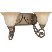 Progress P2967-91C - Two Light Biscay Crackle Weathered Sandstone Glass Vanity
