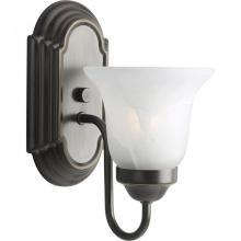 Progress P3051-20EBWB - One Light Antique Bronze Alabaster Glass Bathroom Sconce