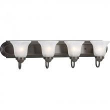 Progress P3054-20EBWB - Four Light Antique Bronze Alabaster Glass Vanity