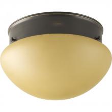 Progress P3408-20T - One Light Antique Bronze Etched Light Topaz Glass Mushroom Flush Mount