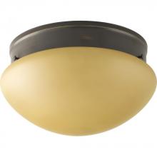 Progress P3410-20T - Two Light Antique Bronze Etched Light Topaz Glass Mushroom Flush Mount