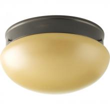 Progress P3412-20T - Two Light Antique Bronze Etched Light Topaz Glass Mushroom Flush Mount