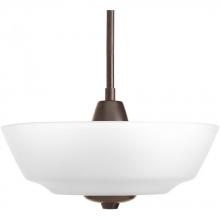 Progress P3676-20 - Two Light Antique Bronze Etched Glass Bowl Semi-Flush Mount