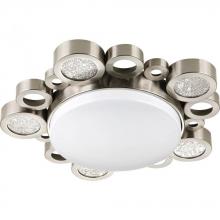 Progress P3681-09 - One Light Brushed Nickel White Glass Bowl Flush Mount