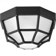Progress P3719-31WB - One Light Black  White Acylic Glass Outdoor Flush Mount