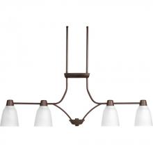 Progress P4239-20 - Four Light Antique Bronze Etched Glass Island Light