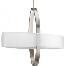 Progress P5058-09EBWB - Two Light Brushed Nickel White Glass Up Pendant