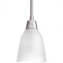 Progress P5064-09 - One Light Brushed Nickel Etched Glass Down Mini Pendant