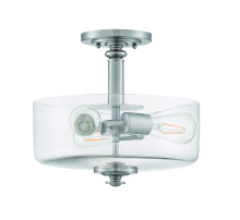 Craftmade 49853-BNK-C - Dardyn 3 Light Convertible Semi Flush in Brushed Polished Nickel (Clear Glass)