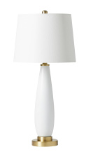 Craftmade 86249 - BL48LTX, White Glass and Brass Metal Base with Off White Hardback Shade