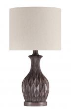 Craftmade 86265 - BL73LTX, Brown Carved Base with Linen Shade (2 Pack)