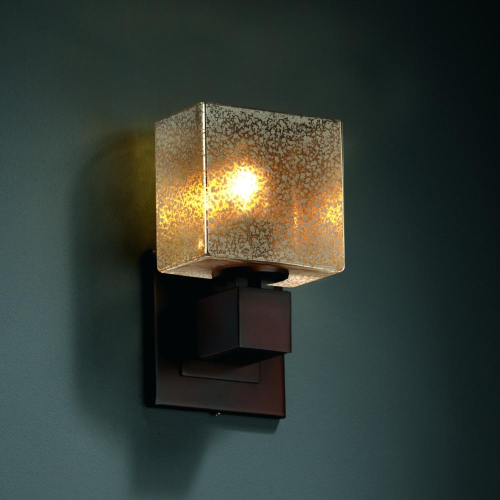 Dark Bronze No Arms Justice Design Group Lighting FSN-8707-55-MROR-DBRZ-LED1-700 Aero ADA 1 Rectangle Shade LED Light Wall Sconce 