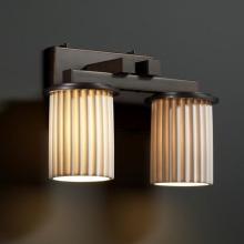 Justice Design Group POR-8772-10-WAVE-DBRZ - Dakota 2-Light Straight-Bar Bath Bar