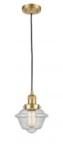 Innovations Lighting 201C-SG-G534-LED - Oxford - 1 Light - 7 inch - Satin Gold - Cord hung - Mini Pendant