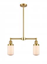 Innovations Lighting 209-SG-G311-LED - Dover - 2 Light - 21 inch - Satin Gold - Stem Hung - Adjustable Island Light