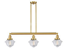 Innovations Lighting 213-SG-G532-LED - Oxford - 3 Light - 40 inch - Satin Gold - Stem Hung - Adjustable Island Light