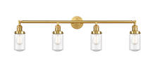 Innovations Lighting 215-SG-G314-LED - Dover - 4 Light - 43 inch - Satin Gold - Adjustable Bath Vanity Light