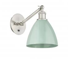 Innovations Lighting 317-1W-SN-MBD-75-SF-LED - Plymouth - 1 Light - 8 inch - Brushed Satin Nickel - Adjustable Sconce