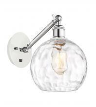 Innovations Lighting 317-1W-WPC-G1215-8-LED - Athens Water Glass - 1 Light - 8 inch - White Polished Chrome - Adjustable Sconce