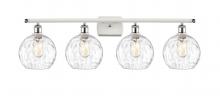 Innovations Lighting 516-4W-WPC-G1215-8-LED - Athens Water Glass - 4 Light - 38 inch - White Polished Chrome - Bath Vanity Light