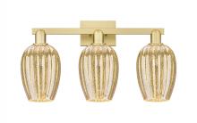 Innovations Lighting 716-3W-SG-G457-6ME - Preston Flute - 3 Light - 26 inch - Satin Gold - Bath Vanity Light