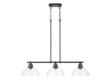 Golden 3602-3LP BLK-CLR - Duncan 3-Light Linear Pendant in Matte Black with Clear Glass
