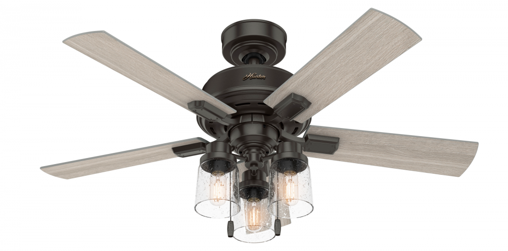 Hunter 44 Inch Hartland Le Bronze Ceiling Fan With Led Light Kit And Pull Chain 50329 Aztec Lighting Inc
