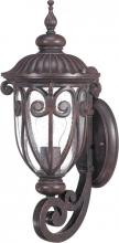 Nuvo 60/2065 - 1-Light Small Outdoor Wall Lantern (Arm Up) in Burlwood Finish and Clear Seeded Glass